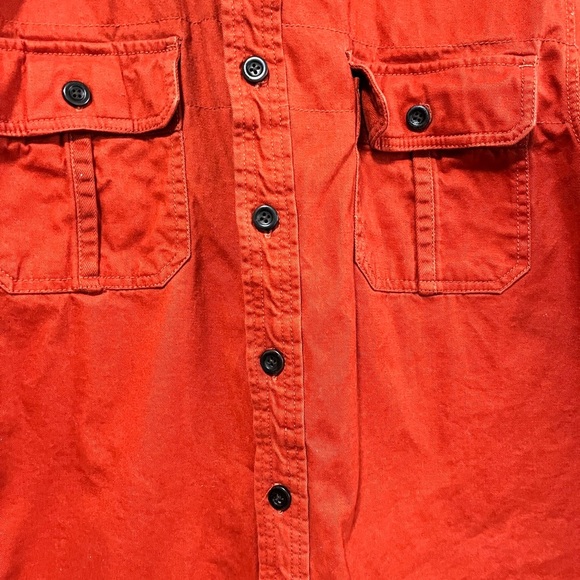 Nevada Rust Red Utility Button-Up Shirt Jacket L Military-Inspired Workwear - Picture 9 of 12